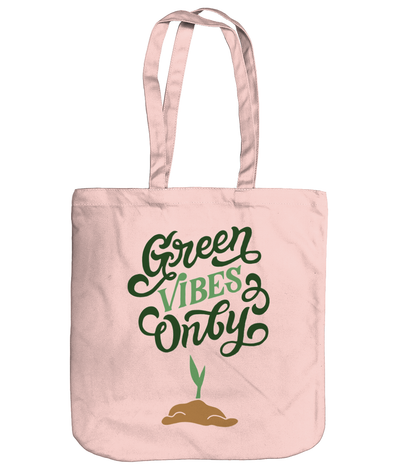 Green Vibes Only EarthAware Organic Spring Tote - pastel pink