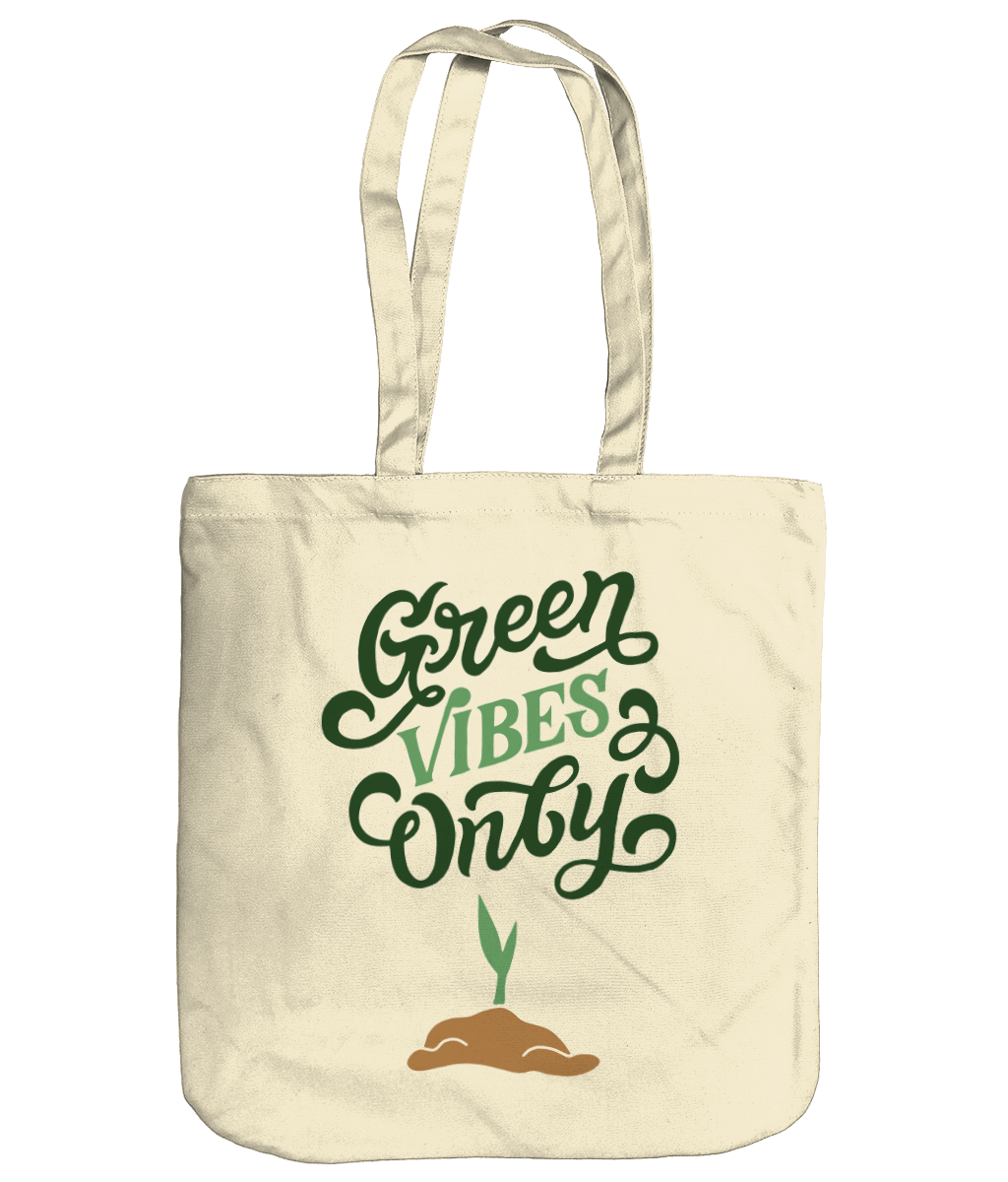 Green Vibes Only EarthAware Organic Spring Tote - natural