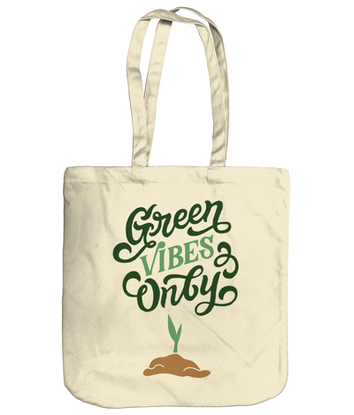 Green Vibes Only EarthAware Organic Spring Tote - natural