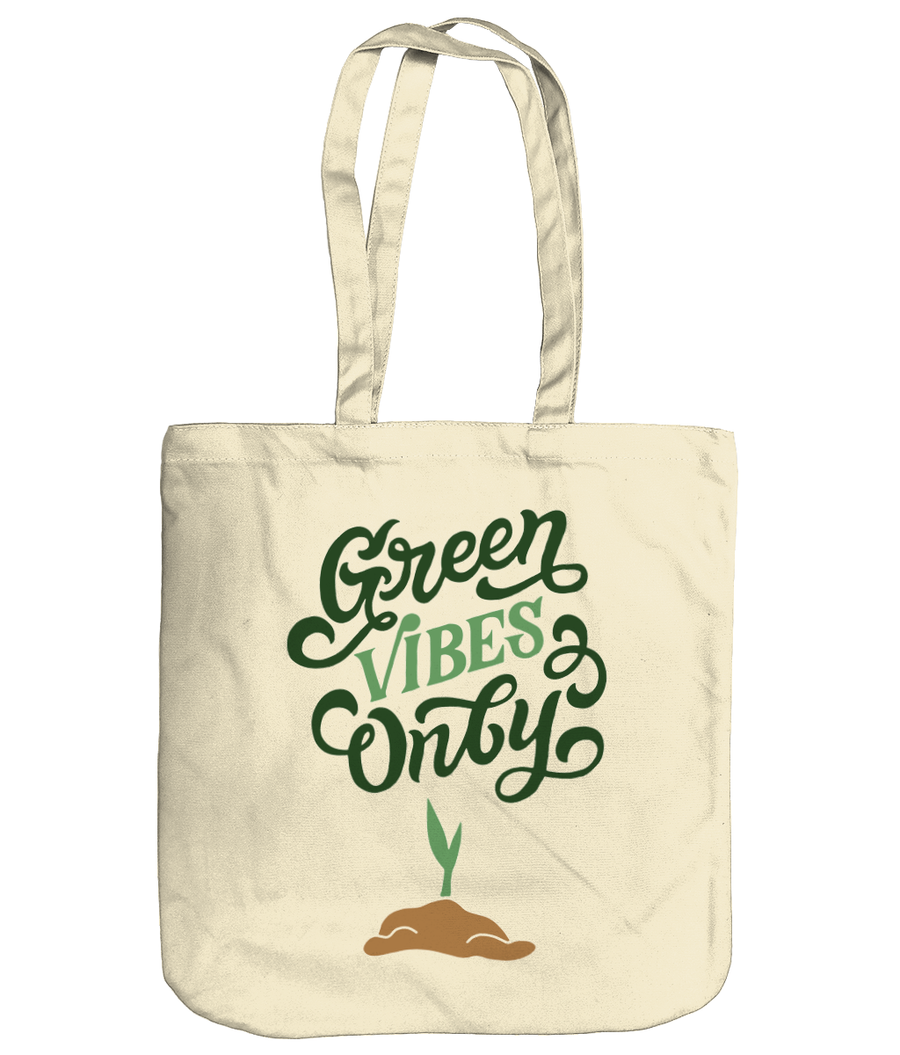 Green Vibes Only EarthAware Organic Spring Tote - pastel pink