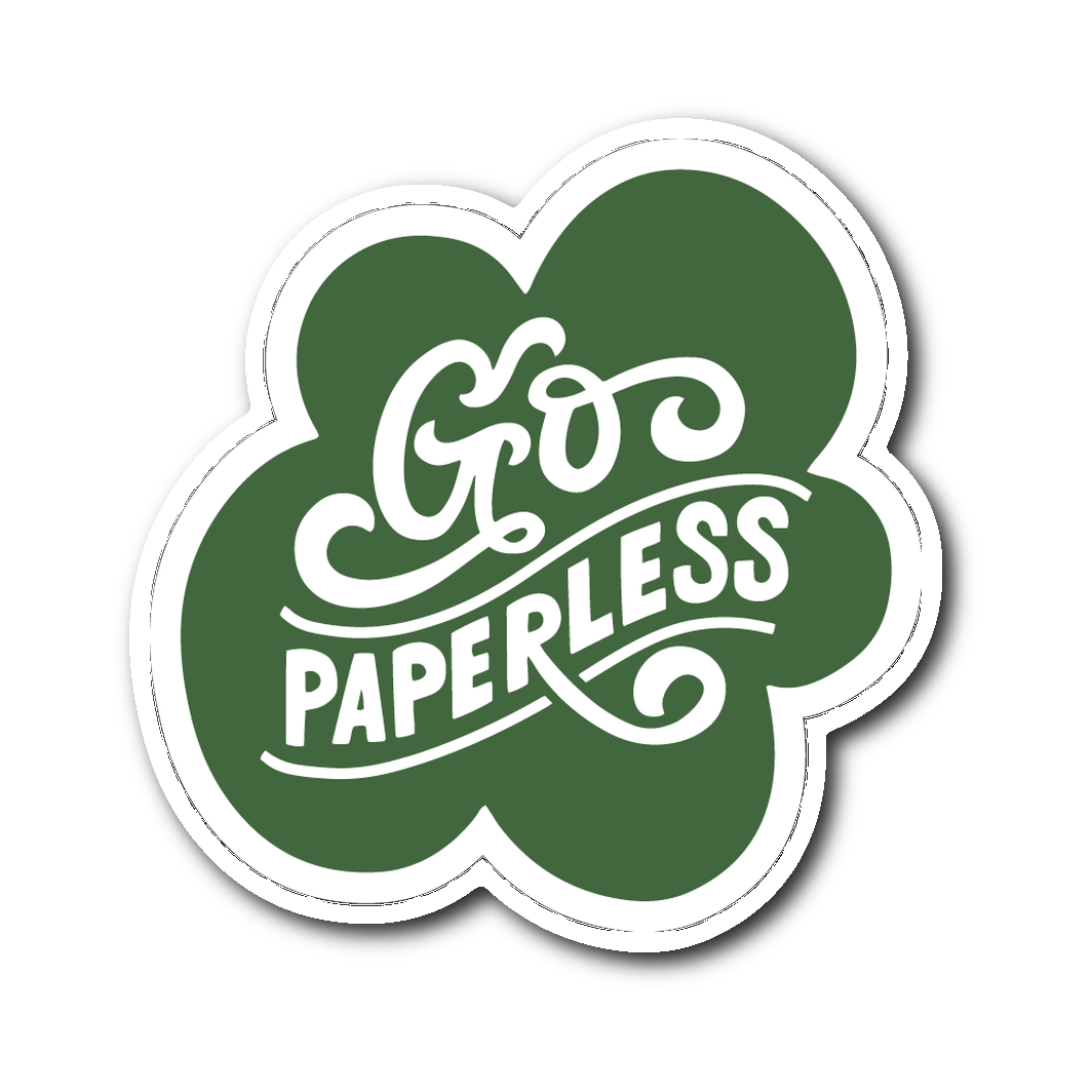 Go Paperless Die Cut Vinyl Sticker
