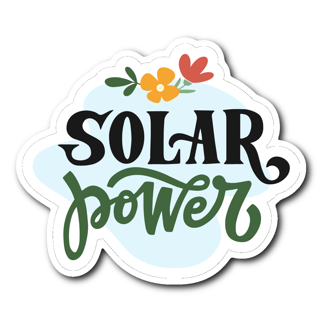 Solar Power Die Cut Vinyl Sticker