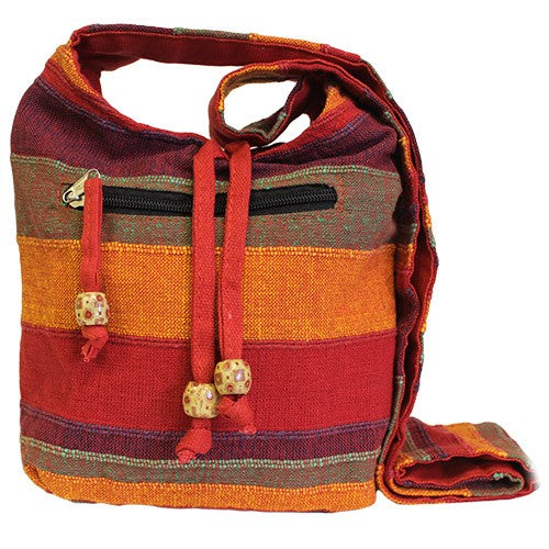 Sunset Reds Handmade Nepal Sling Bag