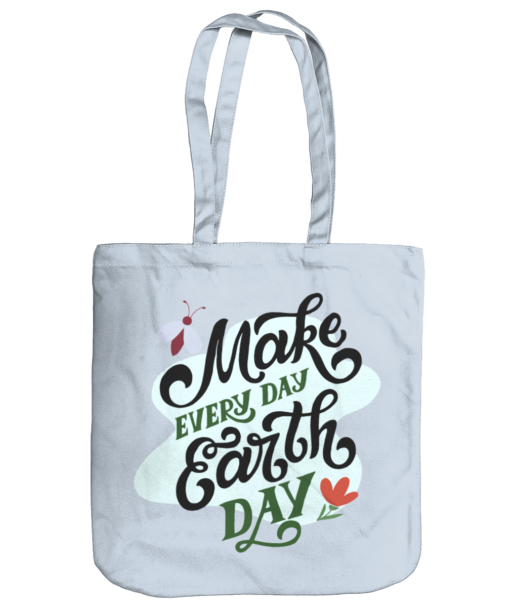 Make Every Day Earth Day EarthAware Organic Spring Tote - pastel blue