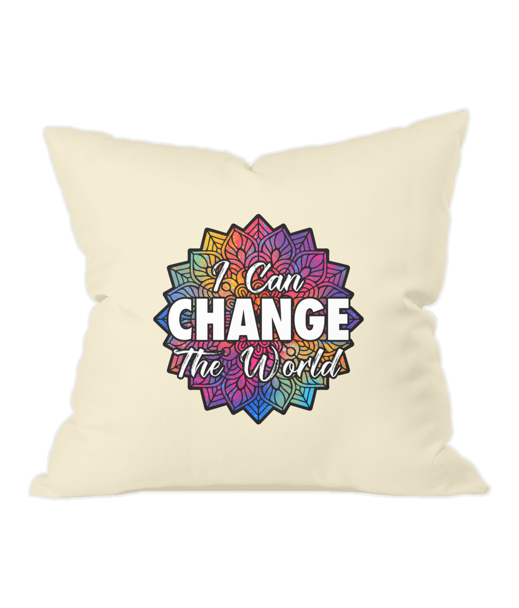 i Can Change The World - Natural Throw Cushion