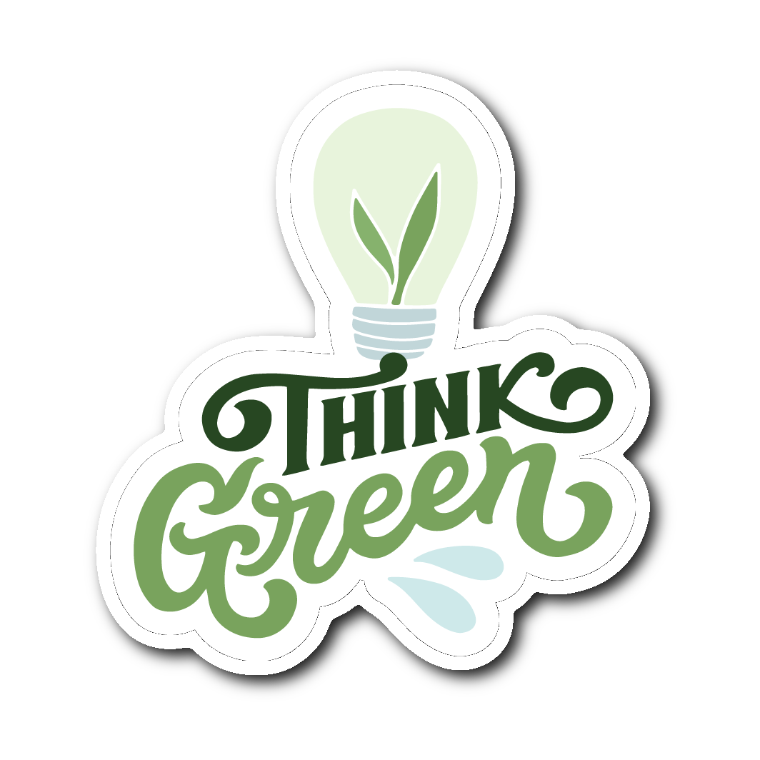 Think Green Die Cut Vinyl Sticker