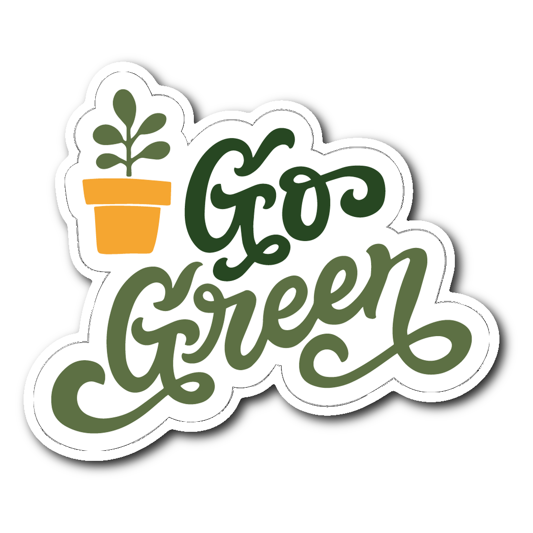 Go Green Die Cut Vinyl Sticker